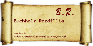 Buchholz Rozália névjegykártya